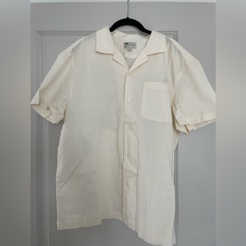 J Crew Relaxed short-sleeve textured cotton camp-collar shirt